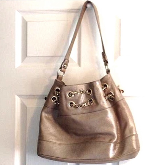 Elaine Turner Handbags - Elaine Turner Gold Alexis Leather Handbag Elaine Turner Handbags - Elaine Turner Gold Alexis Leather Handbag
